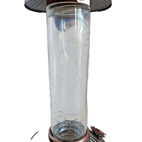 Audubon 24102 Bird Feeder, Hummingbird, Embossed Glass, 14-oz. - Picture 5 of 10